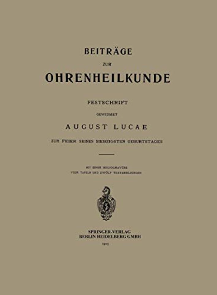 Beiträge zur Ohrenheilkunde
