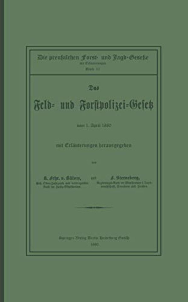 Das Feld- und Forstpolizei-Gesetz