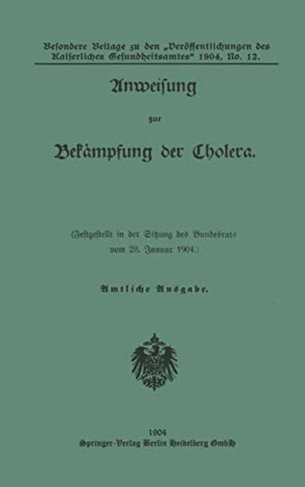 Anweisung zur Bekampfung der Cholera