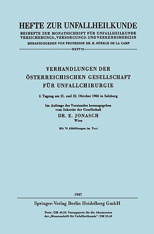 Verhandlungen der Österreichischen Gesellschaft für Unfallchirurgie