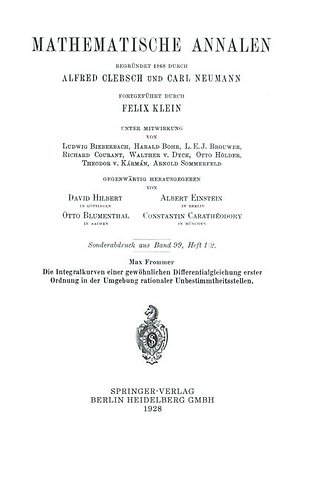 Die Integralkurven einer gewöhnlichen Differentialgleichung erster Ordnung in der Umgebung rationaler Unbestimmtheitsstellen