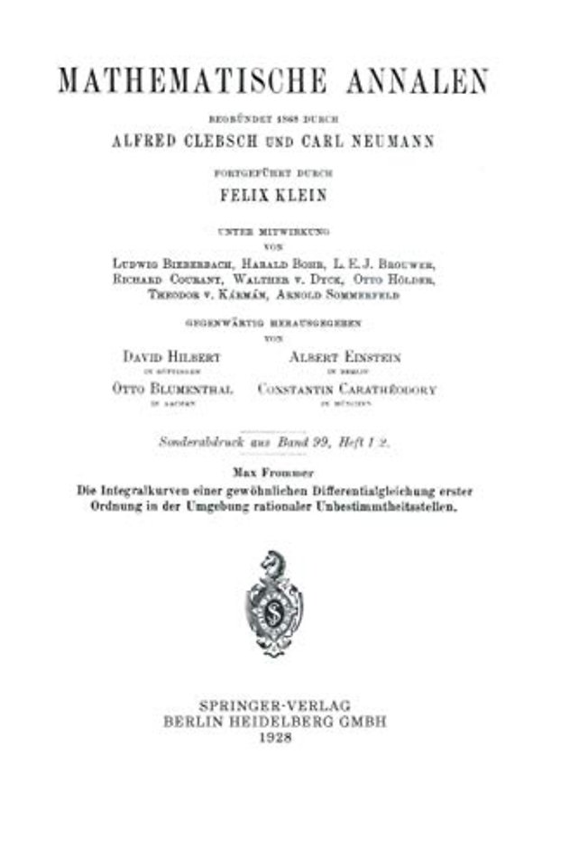 Die Integralkurven einer gewöhnlichen Differentialgleichung erster Ordnung in der Umgebung rationaler Unbestimmtheitsstellen