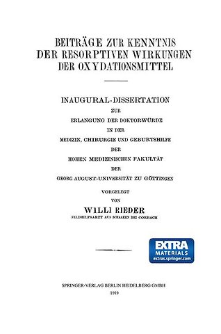 Beiträge zur Kenntnis der Resorptiven Wirkungen der Oxydationsmittel