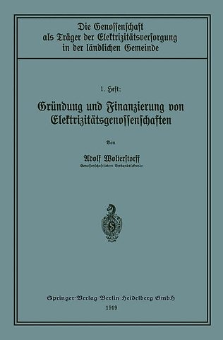 Gründung und Finanzierung von Elektrizitätsgenossenschaften