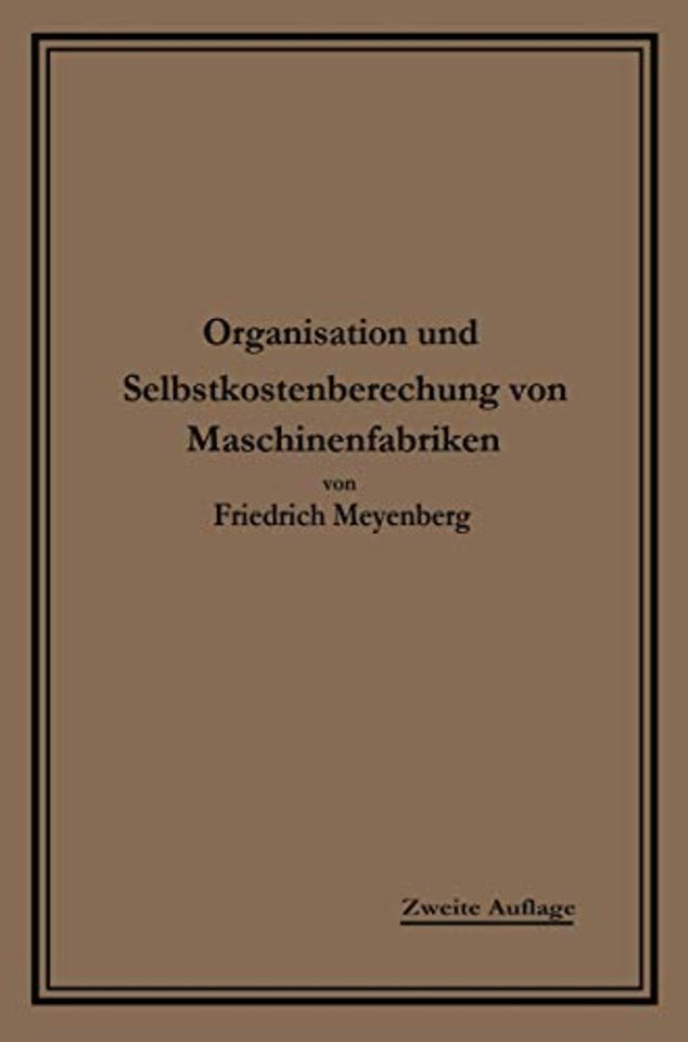 Einführung in die Organisation von Maschinenfabriken