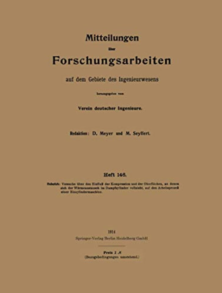 Mitteilungen über Forschungsarbeiten auf dem Gebiete des Ingenieurwesens