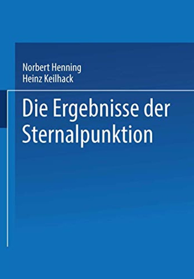 Die Ergebnisse der Sternalpunktion