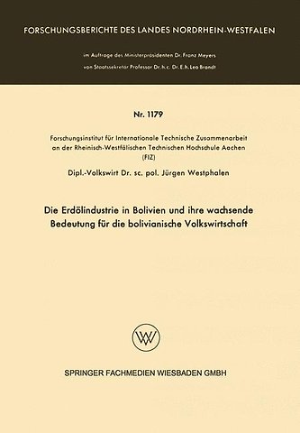 Die Erdölindustrie in Bolivien und ihre wachsende Bedeutung für die bolivianische Volkswirtschaft