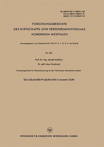 Die industrielle Produktivität in neuerer Sicht