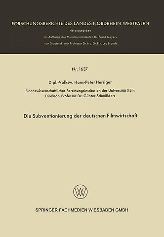Die Subventionierung der deutschen Filmwirtschaft