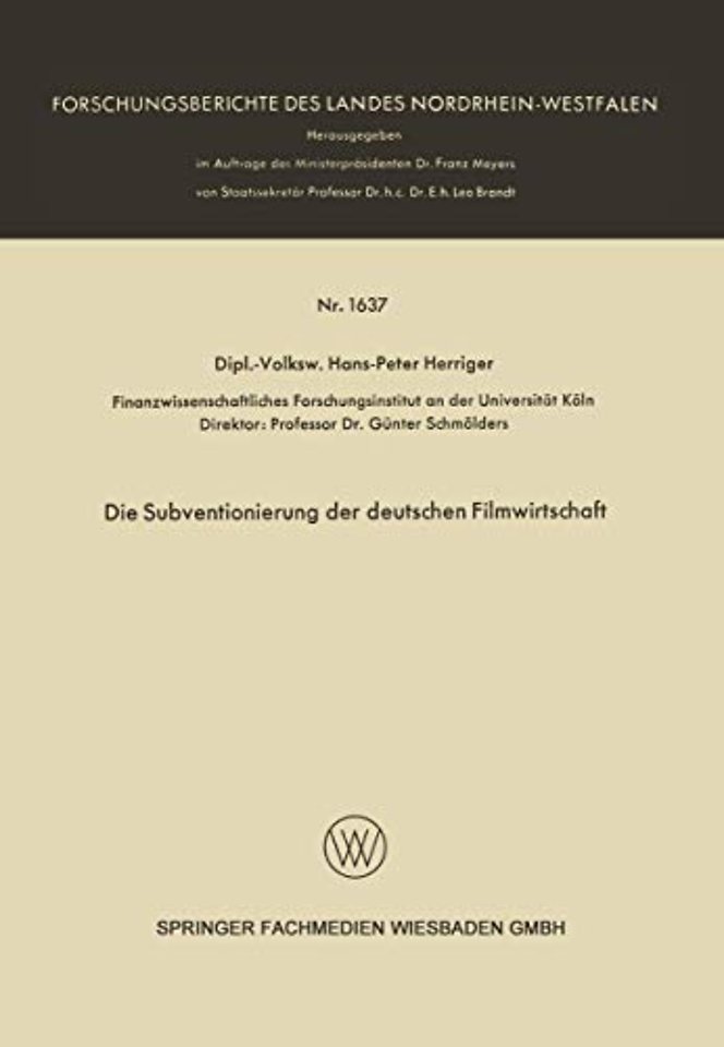 Die Subventionierung der deutschen Filmwirtschaft