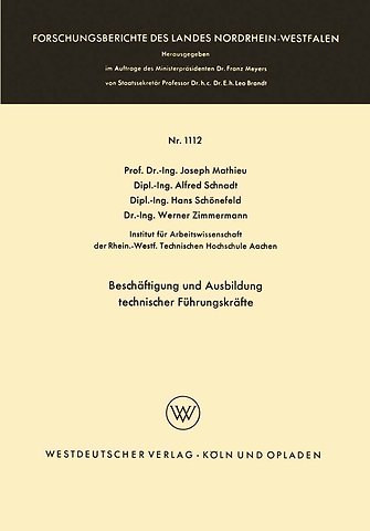 Beschäftigung und Ausbildung technischer Führungskräfte