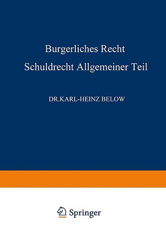 Bürgerliches Recht Schuldrecht, Allgemeiner Teil