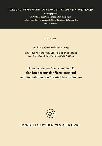 Untersuchungen über den Einfluß der Temperatur der Flotationsmittel auf die Flotation von Steinkohlenschlämmen