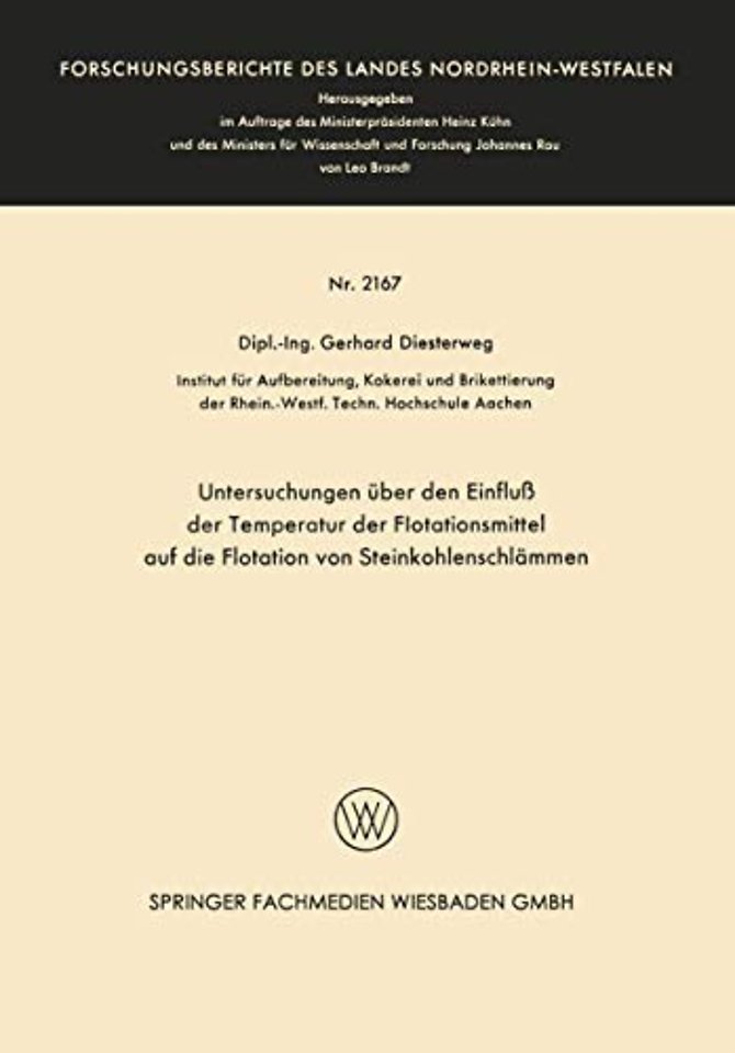 Untersuchungen über den Einfluß der Temperatur der Flotationsmittel auf die Flotation von Steinkohlenschlämmen