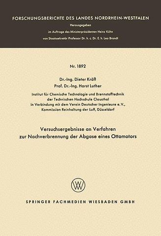 Versuchsergebnisse an Verfahren zur Nachverbrennung der Abgase eines Ottomotors