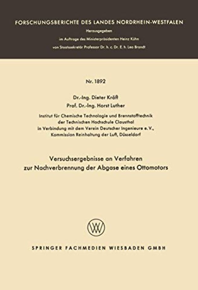 Versuchsergebnisse an Verfahren zur Nachverbrennung der Abgase eines Ottomotors