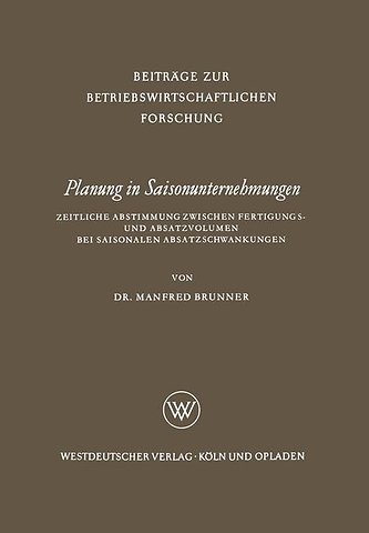 Planung in Saisonunternehmungen