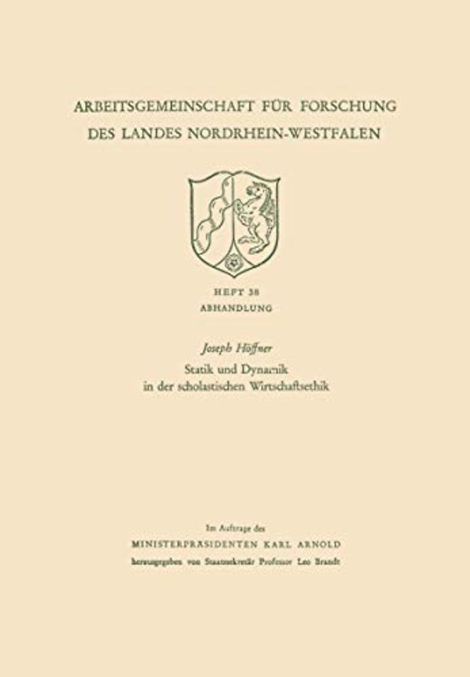 Statik und Dynamik in der scholastischen Wirtschaftsethik