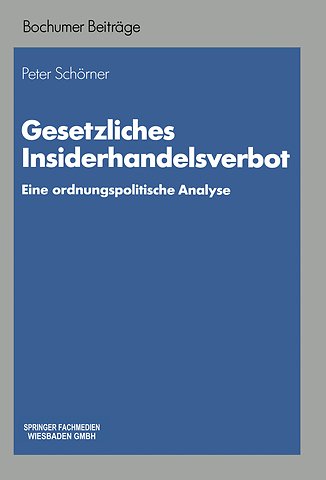 Gesetzliches Insiderhandelsverbot