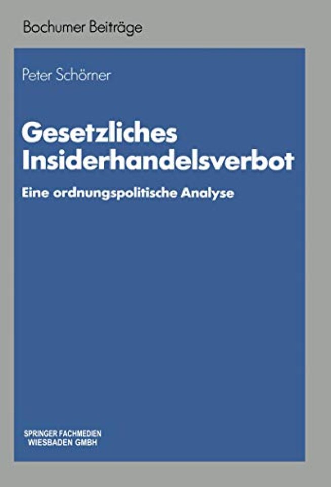 Gesetzliches Insiderhandelsverbot
