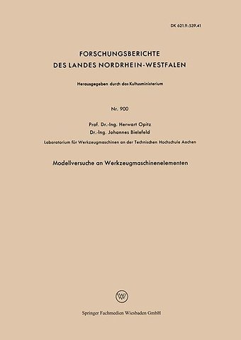 Modellversuche an Werkzeugmaschinenelementen