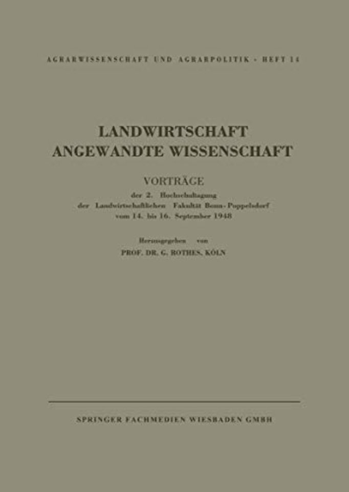 Landwirtschaft Angewandte Wissenschaft