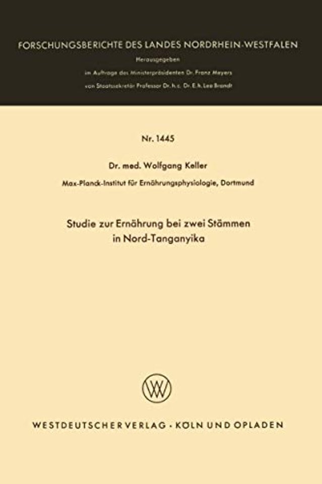 Studie zur Ernährung bei zwei Stämmen in Nord-Tanganyika