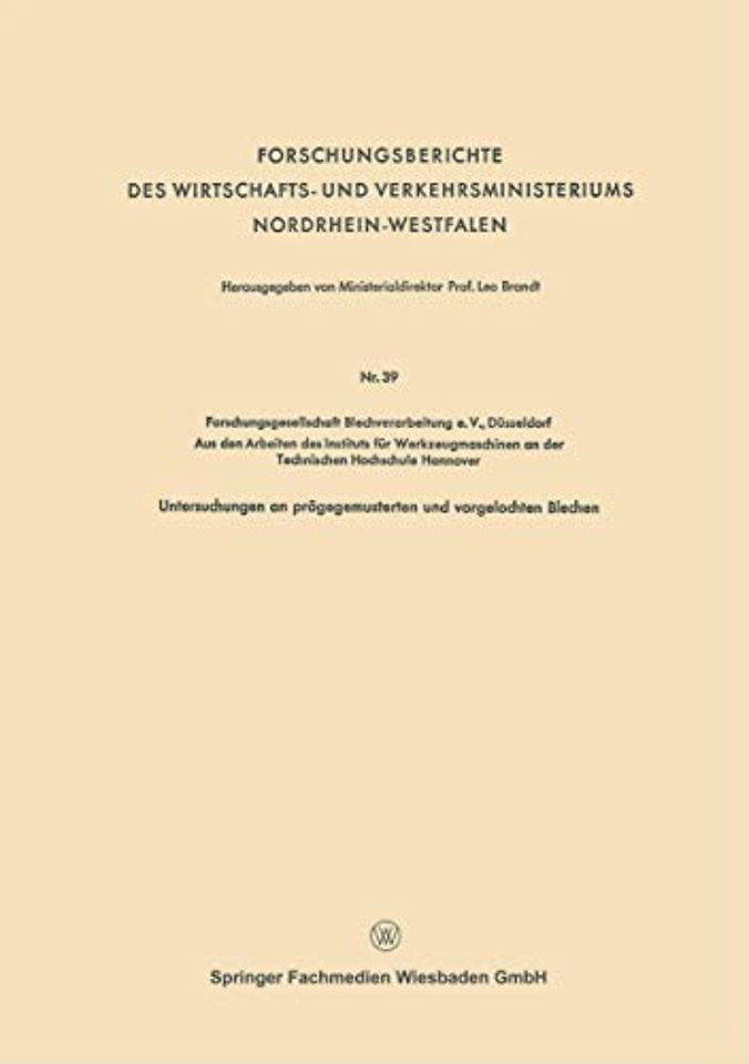 Forschungsberichte des Wirtschafts- und Verkehrsministeriums Nordrhein-Westfalen