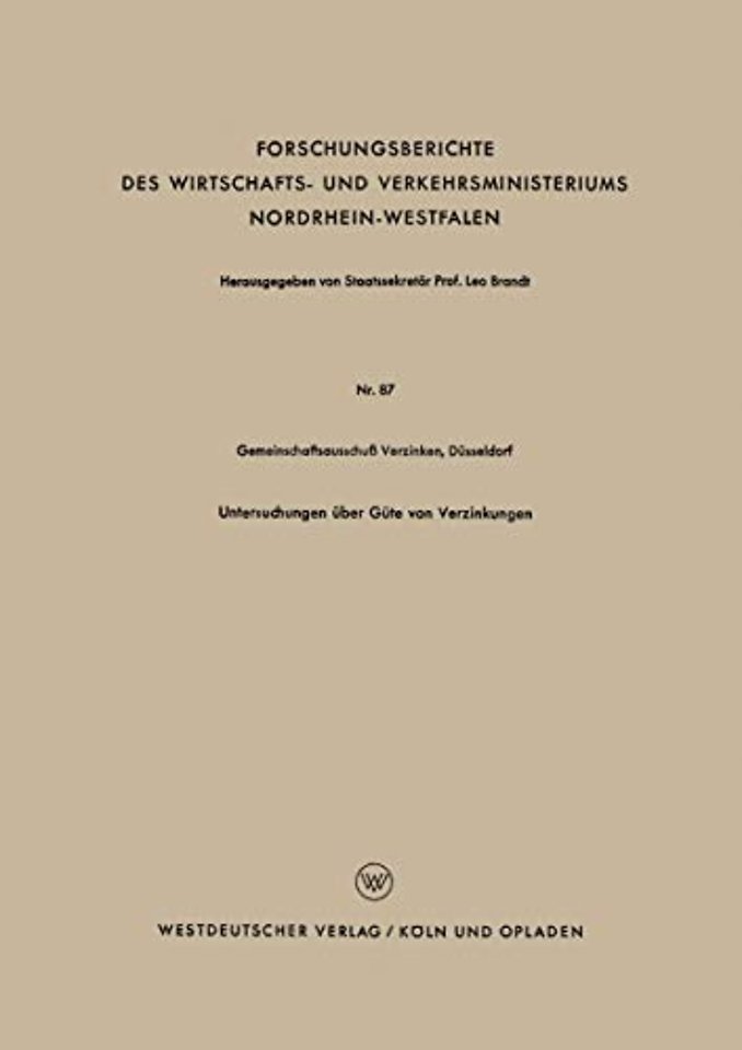 Untersuchungen über Güte von Verzinkungen