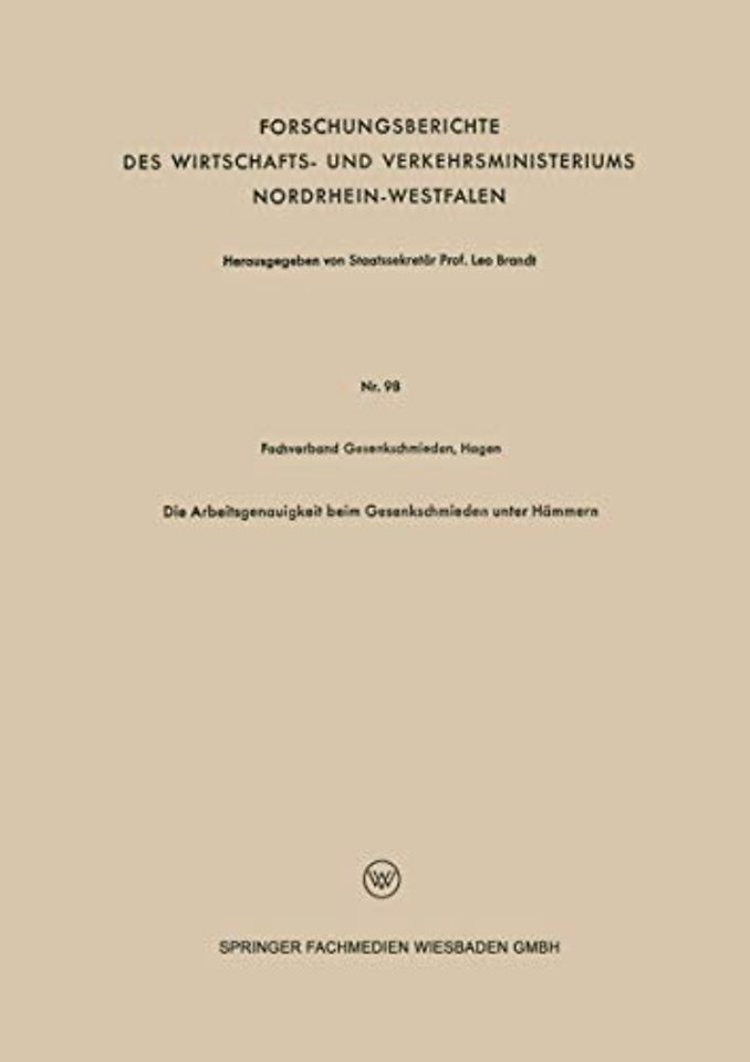 Die Arbeitsgenauigkeit beim Gesenkschmieden unter Hämmern