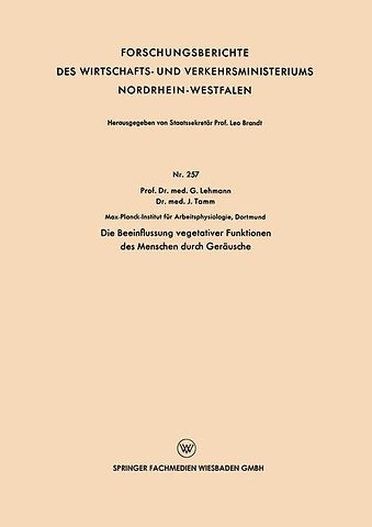 Die Beeinflussung vegetativer Funktionen des Menschen durch Geräusche