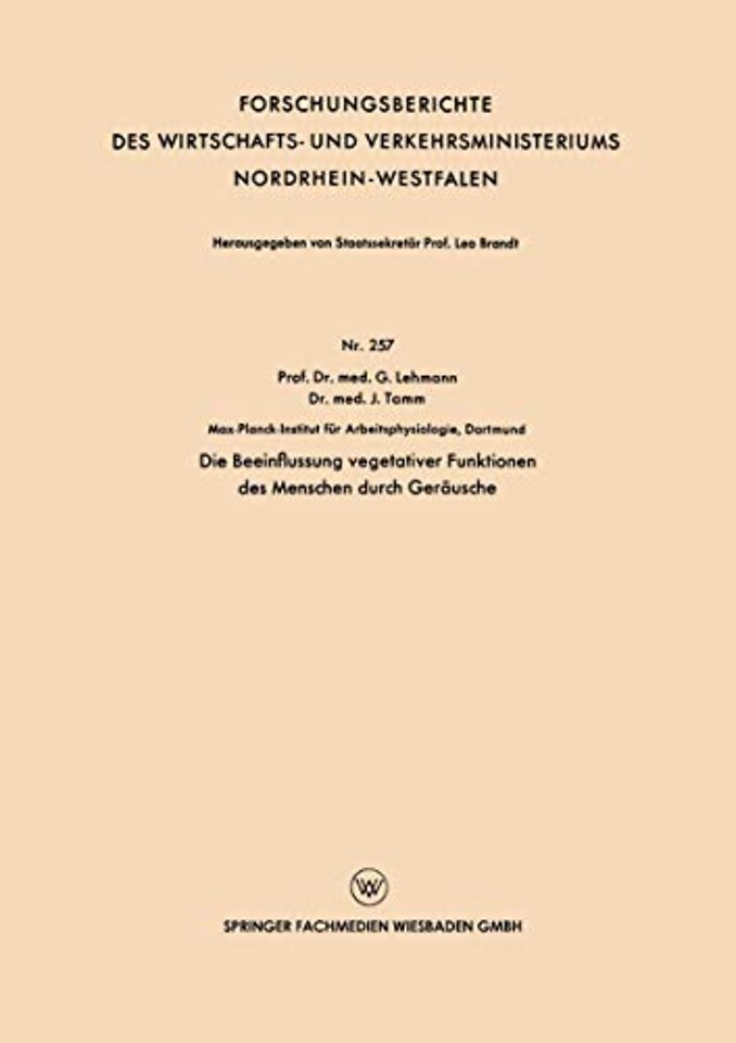 Die Beeinflussung vegetativer Funktionen des Menschen durch Geräusche