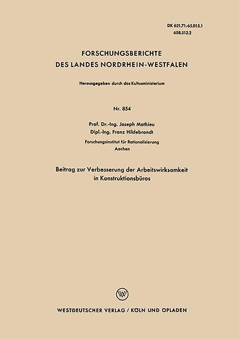 Beitrag zur Verbesserung der Arbeitswirksamkeit in Konstruktionsbüros
