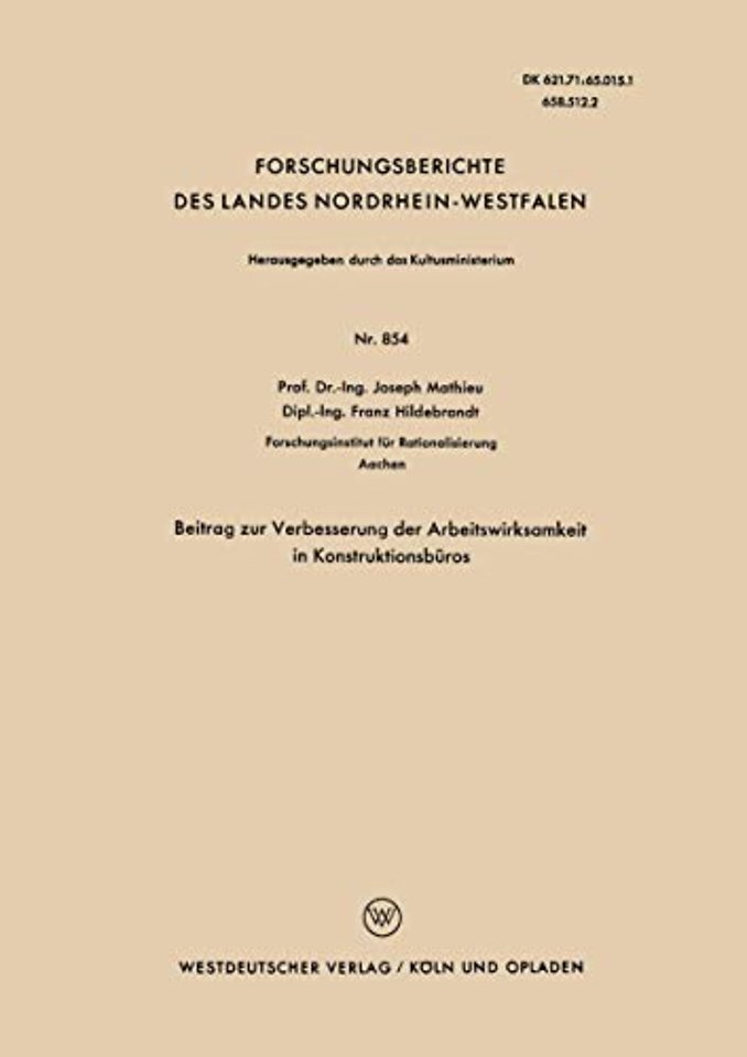 Beitrag zur Verbesserung der Arbeitswirksamkeit in Konstruktionsbüros