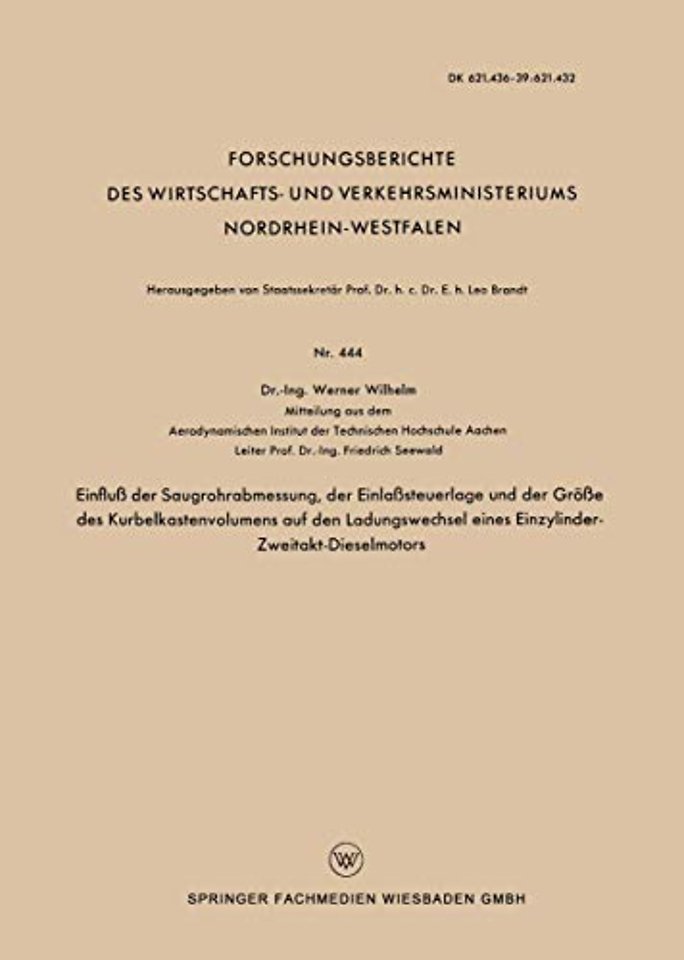 Einfluß der Saugrohrabmessung, der Einlaßsteuerlage und der Größe des Kurbelkastenvolumens auf den Ladungswechsel eines Einzylinder-Zweitakt-Dieselmotors