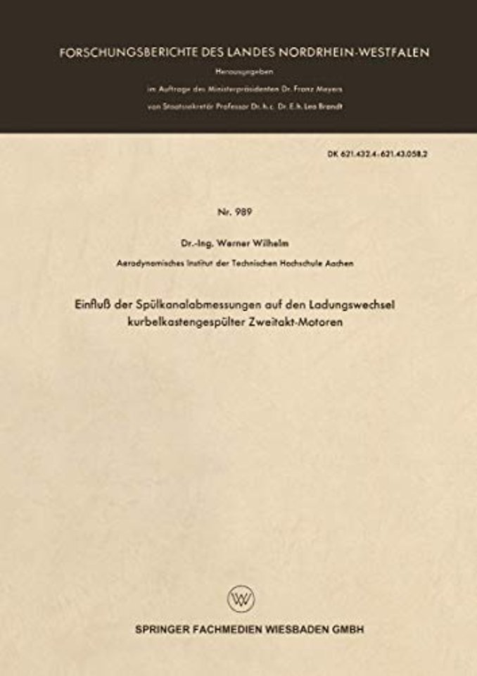 Einfluß der Spülkanalabmessungen auf den Ladungswechsel kurbelkastengespülter Zweitakt-Motoren