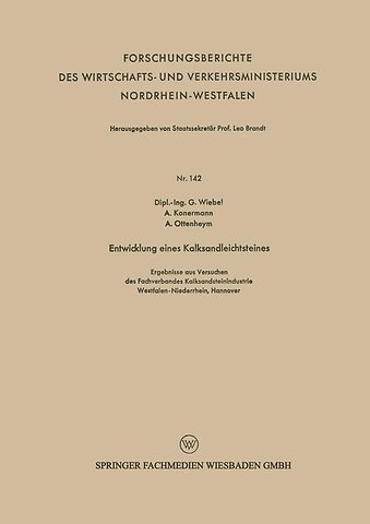Entwicklung eines Kalksandleichtsteines