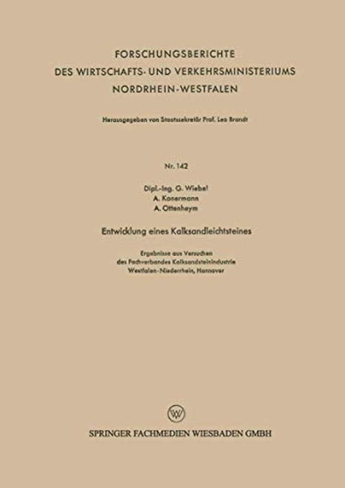 Entwicklung eines Kalksandleichtsteines