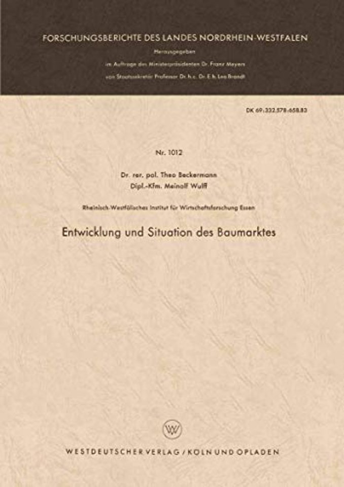 Entwicklung und Situation des Baumarktes