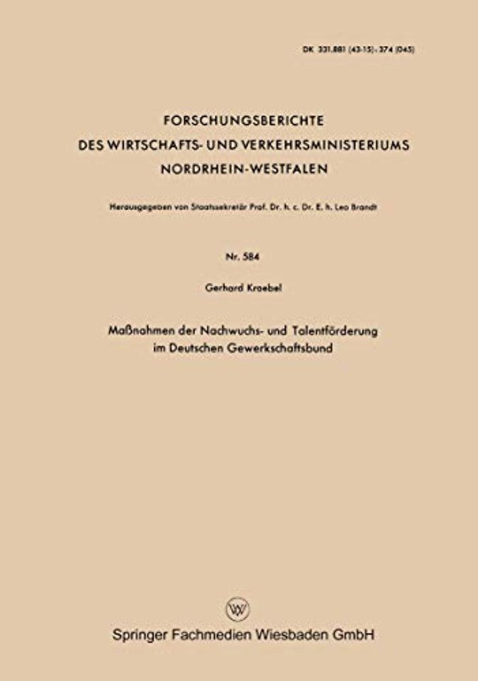 Maßnahmen der Nachwuchs- und Talentförderung im Deutschen Gewerkschaftsbund
