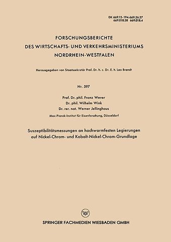 Suszeptibilitätsmessungen an hochwarmfesten Legierungen auf Nickel-Chrom- und Kobalt-Nickel-Chrom-Grundlage