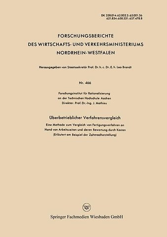 Überbetrieblicher Verfahrensvergleich