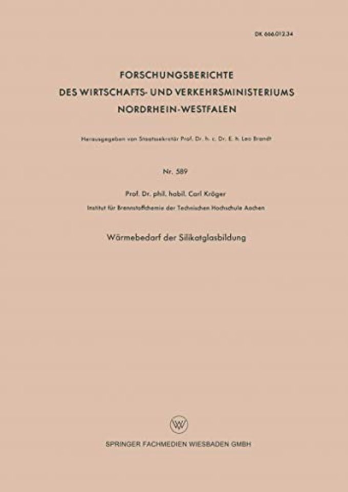 Wärmebedarf der Silikatglasbildung