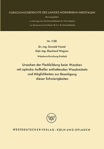 Ursachen der Fleckbildung beim Waschen mit optische Aufheller enthaltenden Waschmitteln und Möglichkeiten zur Beseitigung dieser Schwierigkeiten