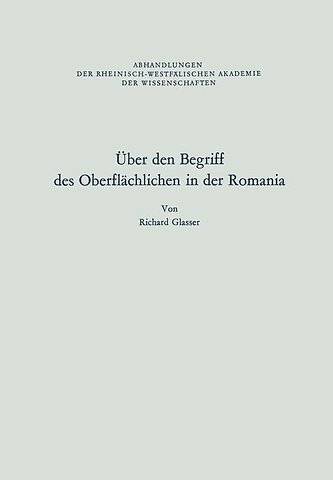 Über den Begriff des Oberflächlichen in der Romania