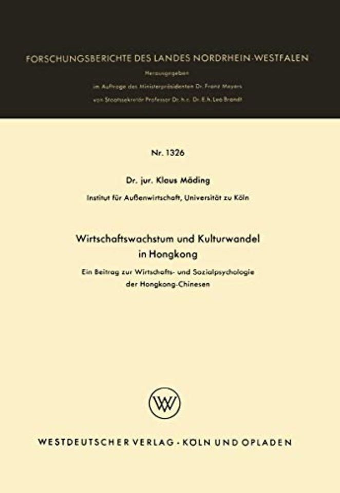 Wirtschaftswachstum und Kulturwandel in Hongkong