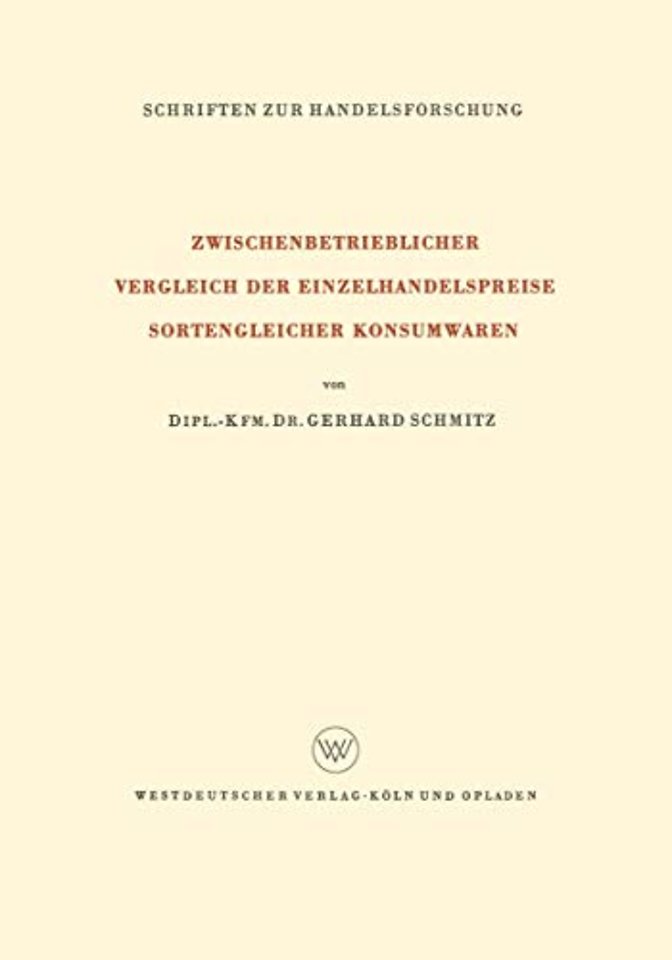 Zwischenbetrieblicher Vergleich der Einzelhandelspreise Sortengleicher Konsumwaren