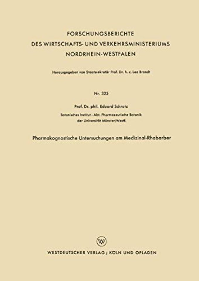 Pharmakognostische Untersuchungen am Medizinal-Rhabarber