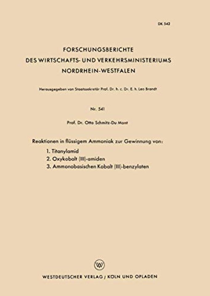 Reaktionen in flüssigem Ammoniak zur Gewinnung von: 1. Titanylamid. 2. Oxykobalt (III)-amiden. 3. Ammonobasischen Kobalt (III)-benzylaten